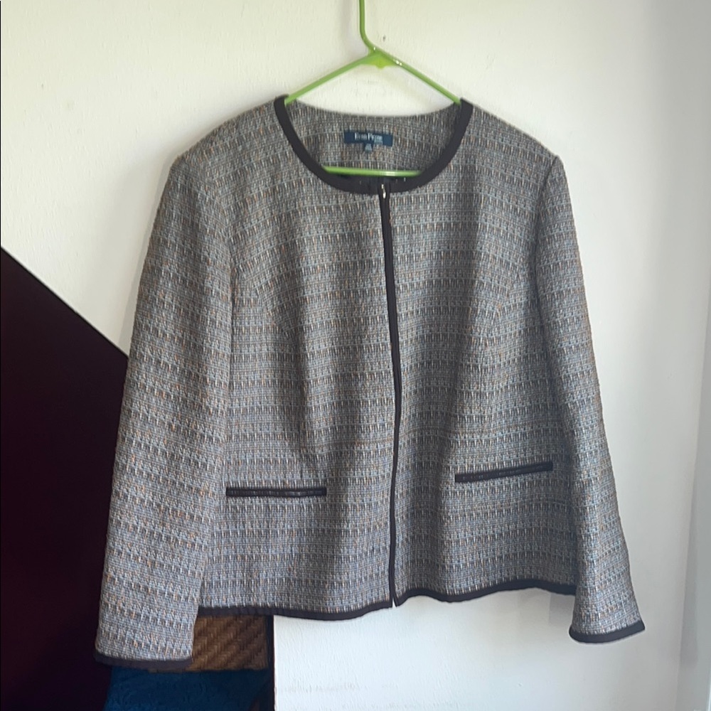 Evan Picone Brown Tweed Blazer